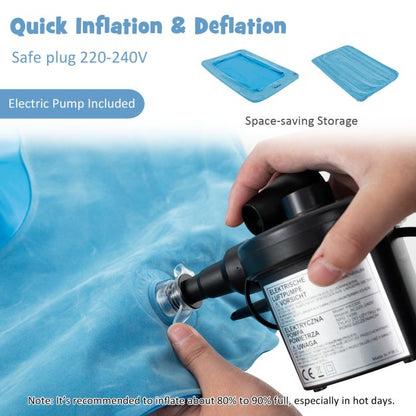 Inflatable Toddler Travel Bed with Electric Pump and Raised Bed Rails-Blue