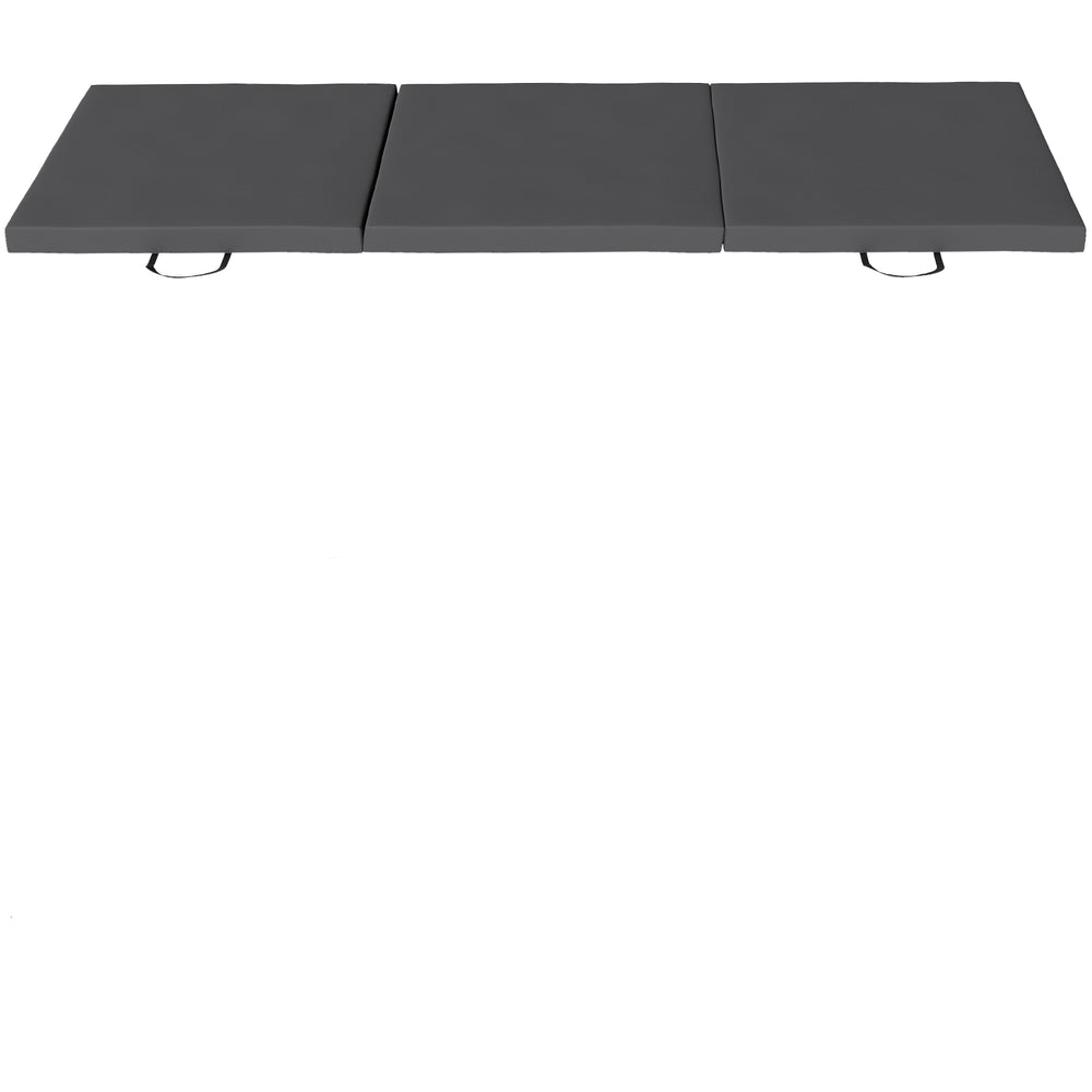 HOMCOM Gymnastics Mat, Tri-Fold Crash Exercise Pad, 6FT 2" Thick Foldable Workout Mat with Handles for Home Training, Grey