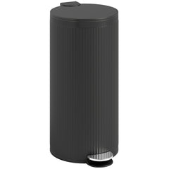 HOMCOM 30 Litre Pedal Kitchen Bin with Soft Close and Stay Open Lid, Rubbish Bin with Removable Inner Bucket for Kitchen, Office, Home, Black