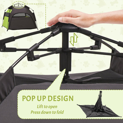 PawHut Foldable Dog Cat Tent with Water-Resistant Oxford, Carry Bag for Extra Large Dog, Green