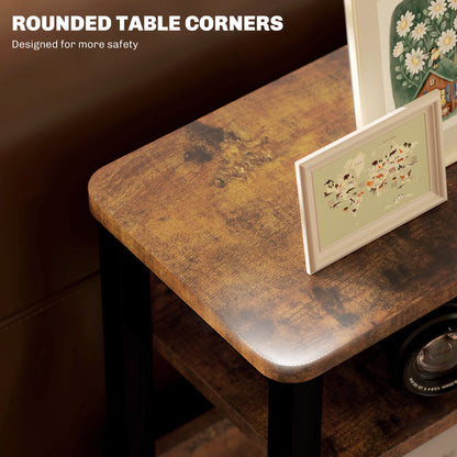 HOMCOM Industrial-Style Side Table - Black/Brown