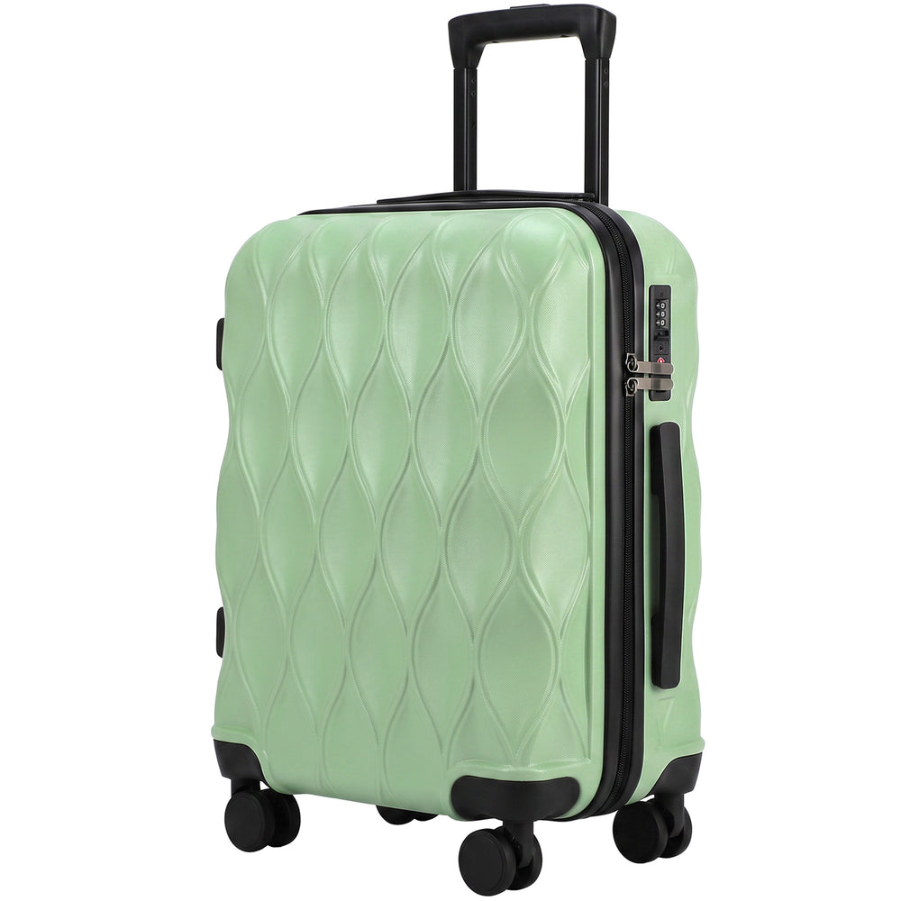 HOMCOM 22Inch 56cm Suitcase, ABS Hard Shell Carry On Luggage with TSA Lock, Spinner Wheels, Telescopic Handle, Green