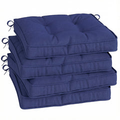 Outsunny Garden Seat Cushion with Ties, 42 x 42cm Replacement Dining Chair Seat Pad, Dark Blue
