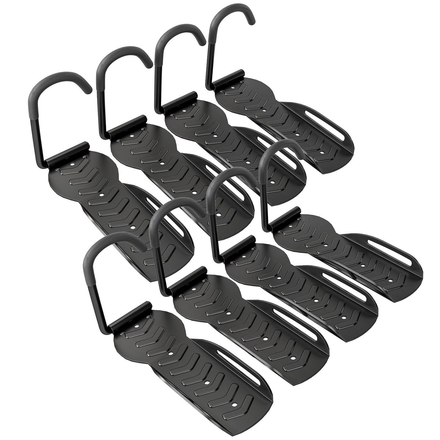 SPORTNOW 8 Pack Bike Rack, Wall Mounted Bicycle Hanger Hook, Foldable Garage Bike Wall Rack, Bicycle Storage Holder for Indoor Outdoor Use