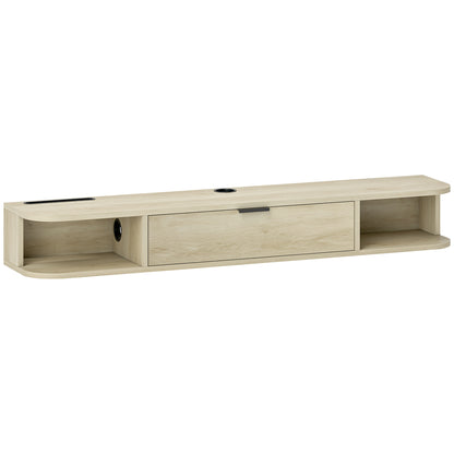 HOMCOM 120 cm Floating TV Unit for TVs up to 50 Inch - Natural