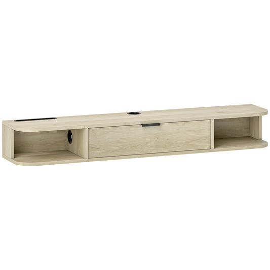 HOMCOM 120 cm Floating TV Unit for TVs up to 50 Inch - Natural