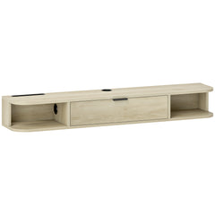 HOMCOM 120 cm Floating TV Unit for TVs up to 50 Inch - Natural