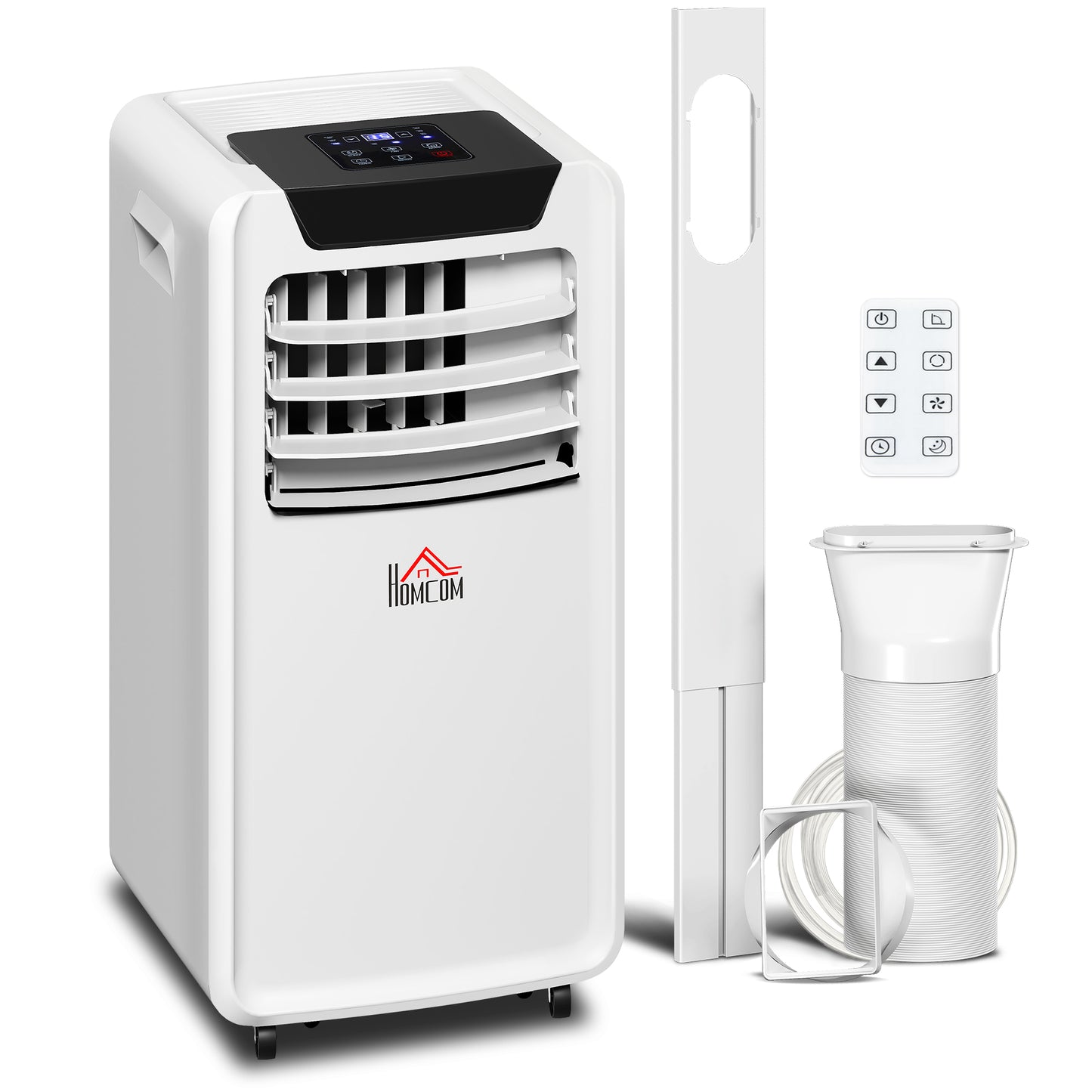 HOMCOM 10000 BTU Air Conditioning Unit, 3-in-1 Portable Air Conditioner, Dehumidifier, Cooling Fan with Remote Control, LED Display, 2 Speeds, 24H Timer, Window Venting Kit, 30mÂ²