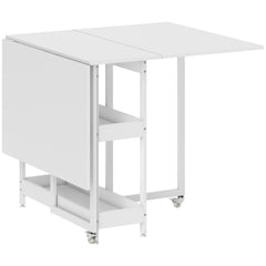 HOMCOM Four-Person Drop Leaf Table - White