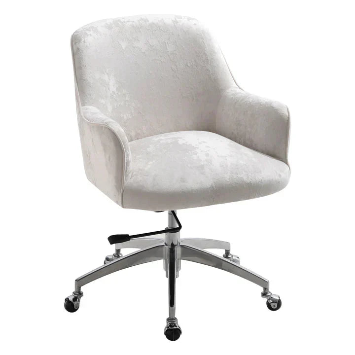 Velvet Upholstered Wheeled Swivel Office Chair