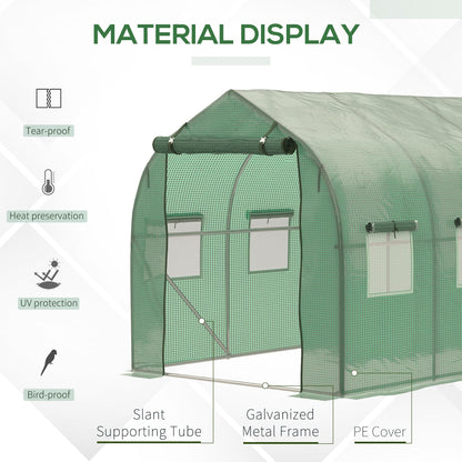 Walk in Polytunnel Greenhouse with Windows and Door for Garden, Backyard (3 x 2M)