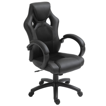 Vinsetto Office Chair Faux Leather Swivel Computer Desk Chair for Home Office with Wheels Armrests Black