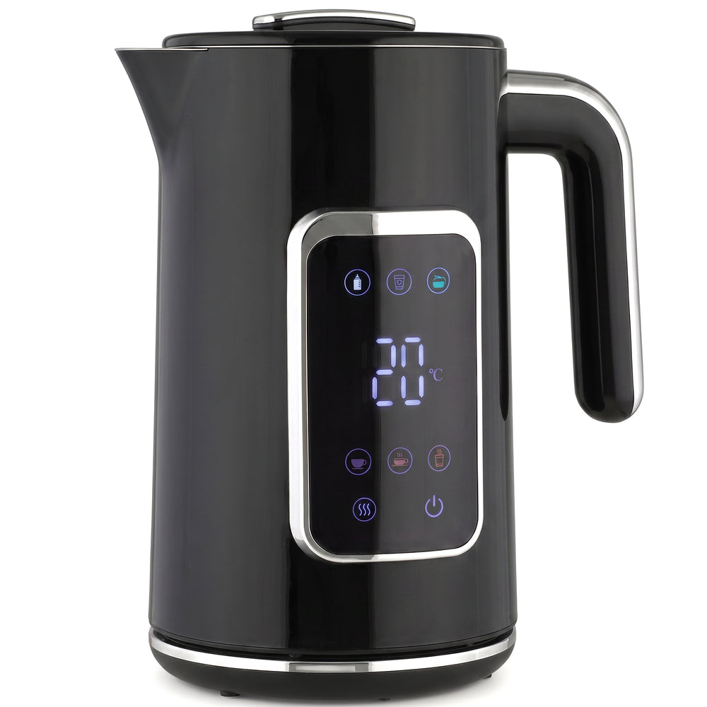 HOMCOM Electric Kettle, 1.7L Fast Boil 3000W Water Kettle with LED Display, Adjustable Temperature, Keep Warm Function, Black
