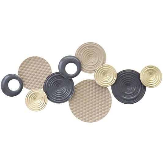 HOMCOM Metal Wall Art, Modern Hanging Wall Decor with Multi-Disc Design for Living Room Bedroom Dining Room