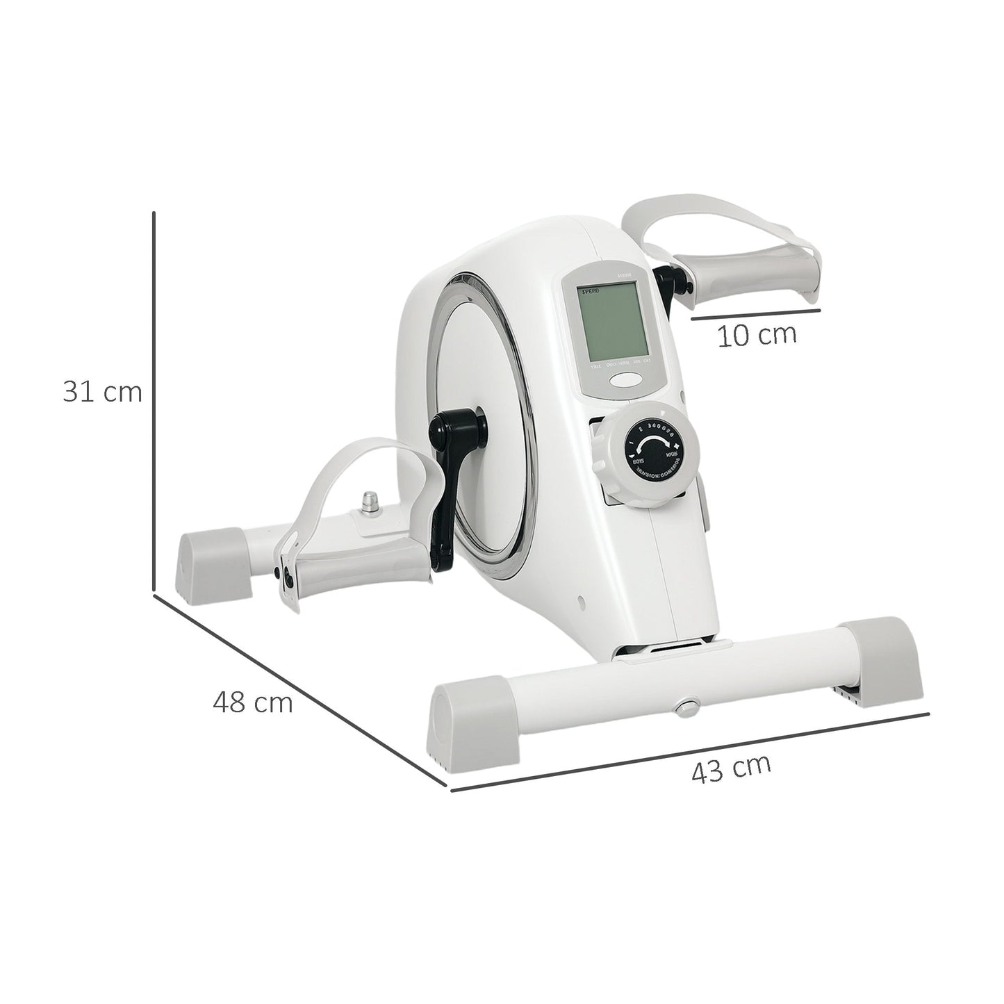 SPORTNOW Pedal Exerciser with Eight Level Magnetic Resistance, with Eight-Level Magnetic Resistance, White