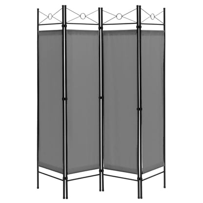 6 Feet 4-Panel Light Weight Room Divider with Polyester Cloth-Grey