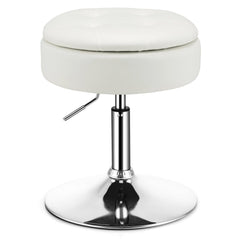 360° Swivel Vanity Stool with Removable Tray Lid-White