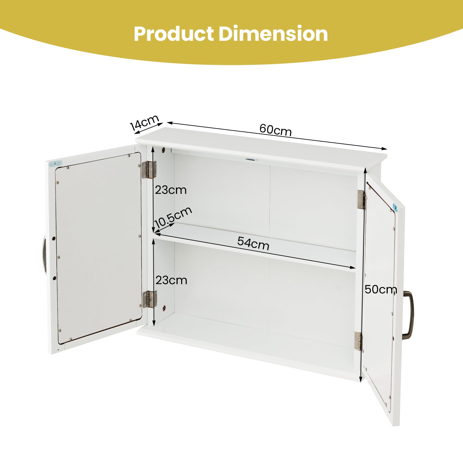 Wall-mounted Bathroom Mirror Cabinet for Bathroom Living Room-White