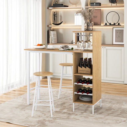 Counter Height Dining Table Set for Bistro Living Room-Natural
