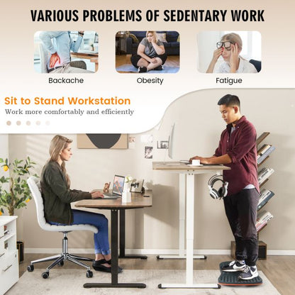Height Adjustable Home Office Computer Desk with Headphone Hook-Natural