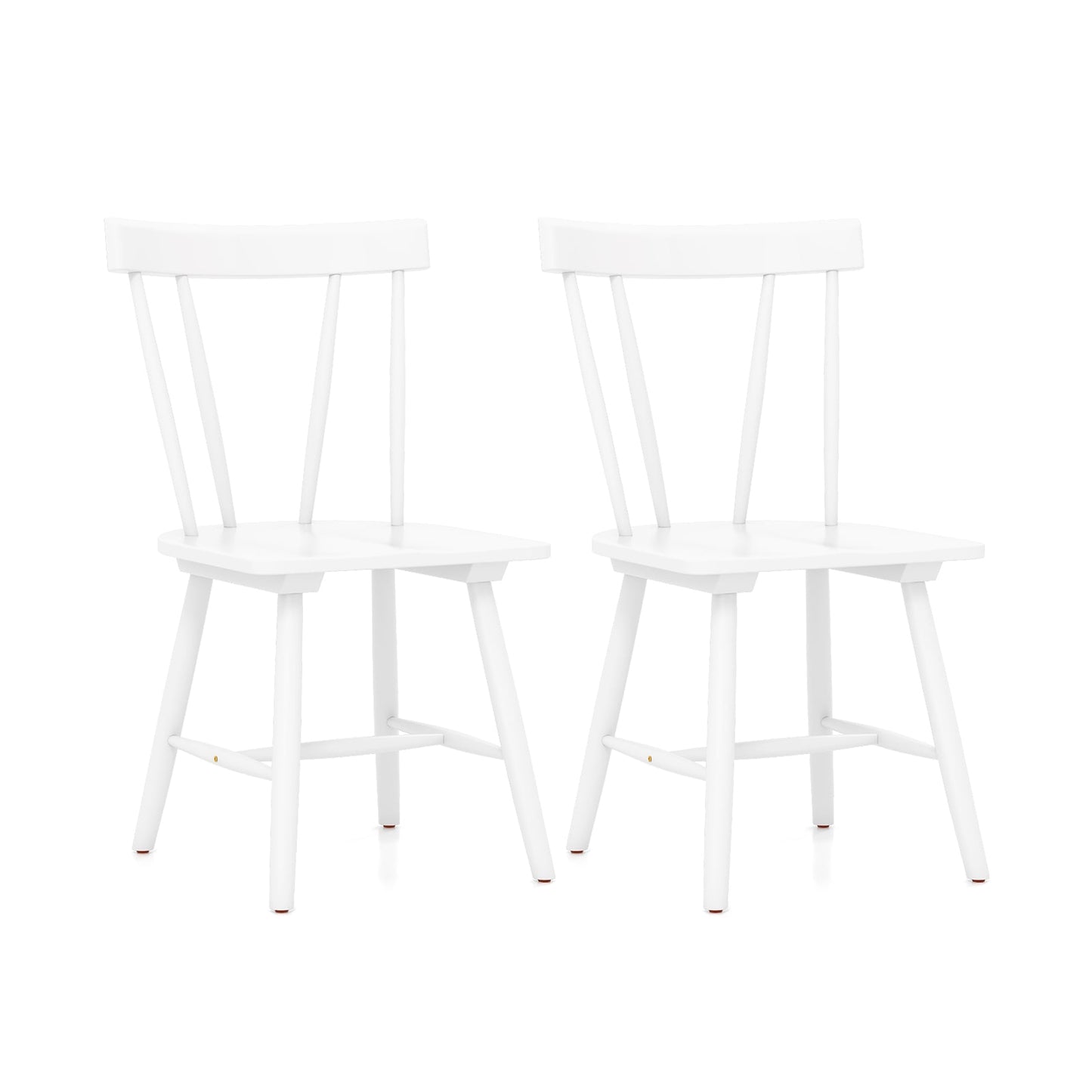 Set of 2 Windsor Chairs-White