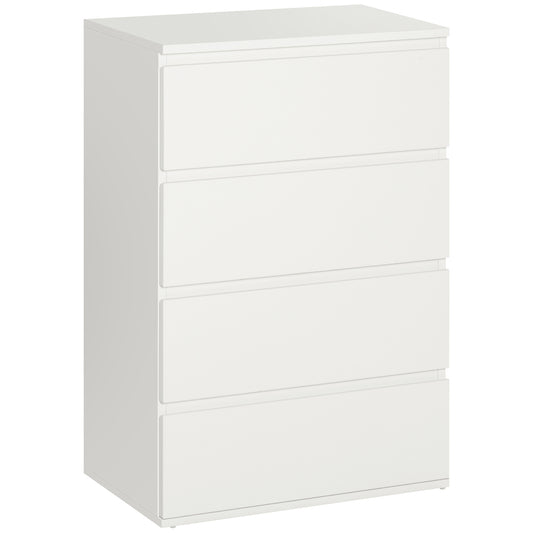 HOMCOM Chest of Drawers, 4-Drawer Storage Cabinets, Modern Dresser, Storage Drawer Unit for Bedroom