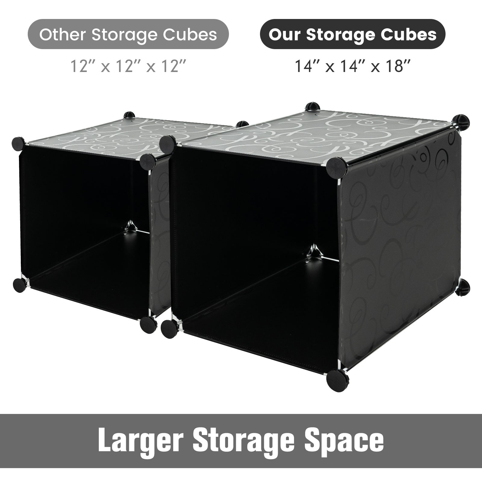 16 Cube Cabinet Storage Organizer with 2 Clothes Hanging Rails -Black &amp;amp; White