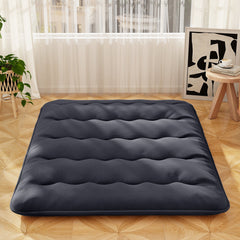 Japanese Floor Mattress with Washable Cover and Carry Bag-Black-King Size