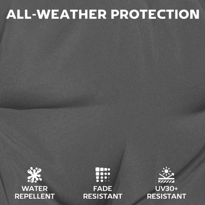 Outsunny Outdoor Seat Cushions Set of 2 with Ties, Waterproof Garden Seat Pads, Dark Grey