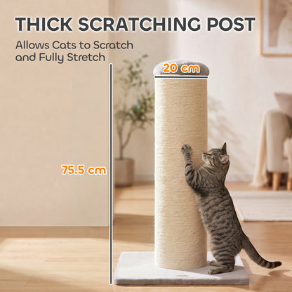 PawHut Cat Scratching Post, 76cm Tall Scratch Post for Indoor Kittens, Cat Scratcher with Stable Base