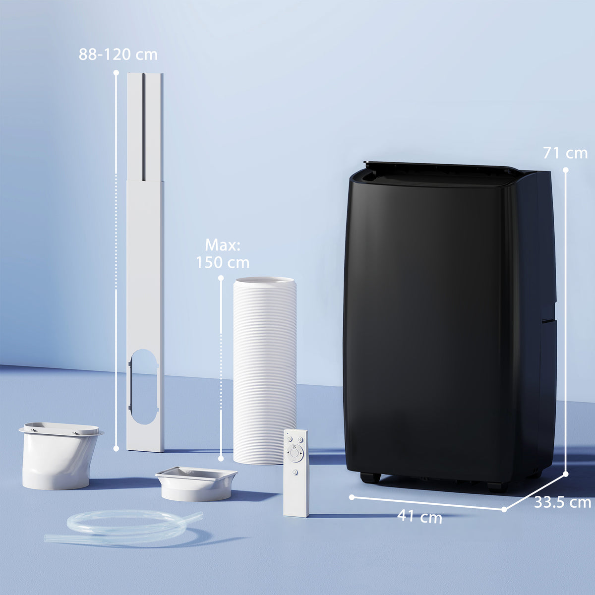 HOMCOM Portable Air Conditioner 14000 BTU, 4-in-1 Air Conditioning Unit, Dehumidifier, Cooling, Fan, Child Lock, 40m²
