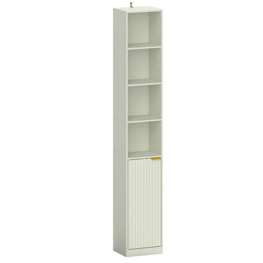 HOMCOM Bookcase Adjustable Shelf Bookshelf Anti-Tip Hardware 6-Tier Storage Cabinet Light Green