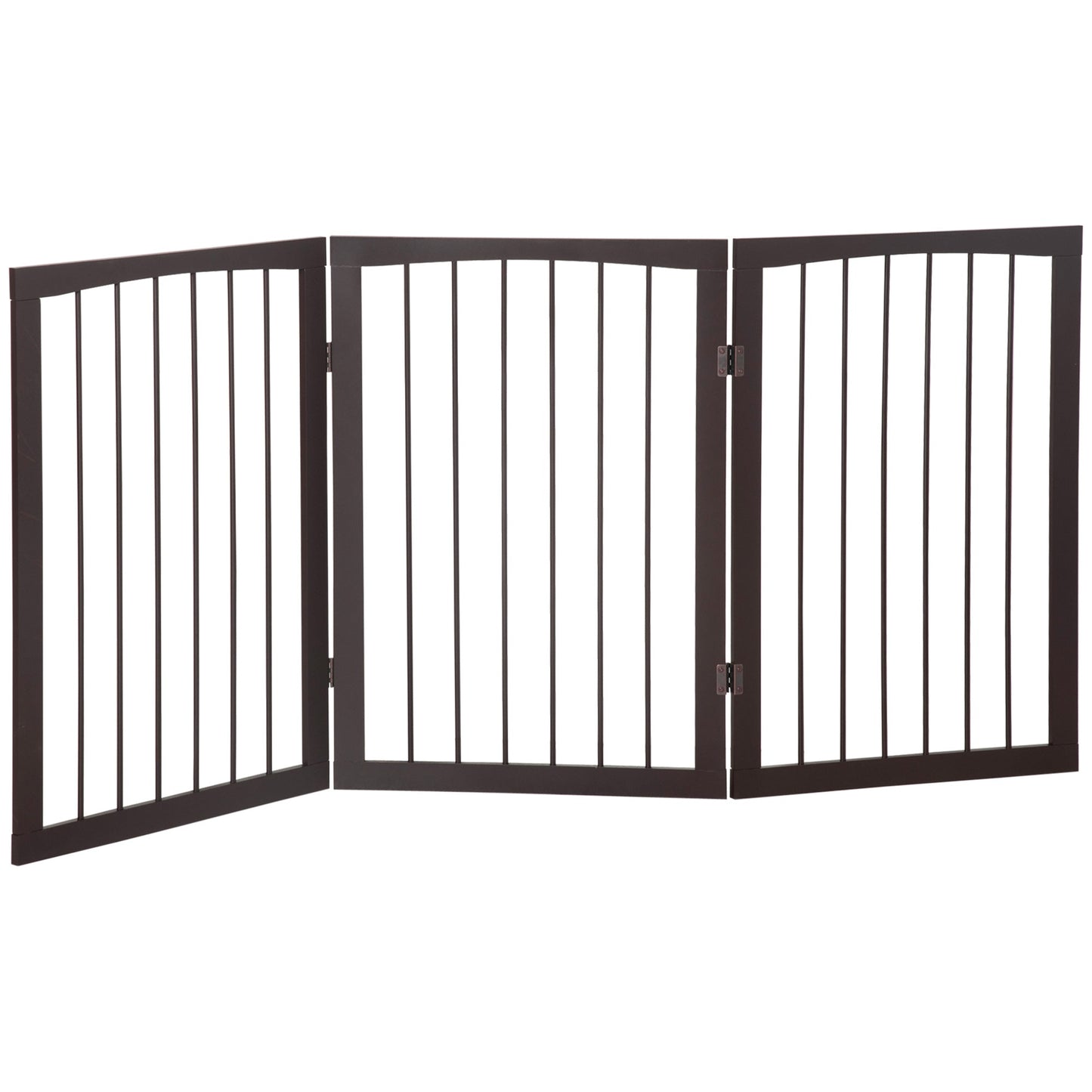 PawHut 3 Panel Stair Gate Foldable Dog Door Gate Indoor Free Standing Safety Gate Pet Barrier 76cm Height