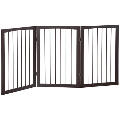 PawHut 3 Panel Stair Gate Foldable Dog Door Gate Indoor Free Standing Safety Gate Pet Barrier 76cm Height