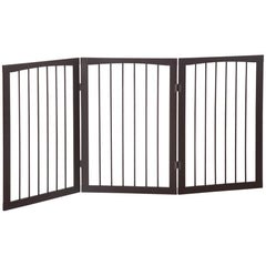 PawHut 3 Panel Stair Gate Foldable Dog Door Gate Indoor Free Standing Safety Gate Pet Barrier 76cm Height