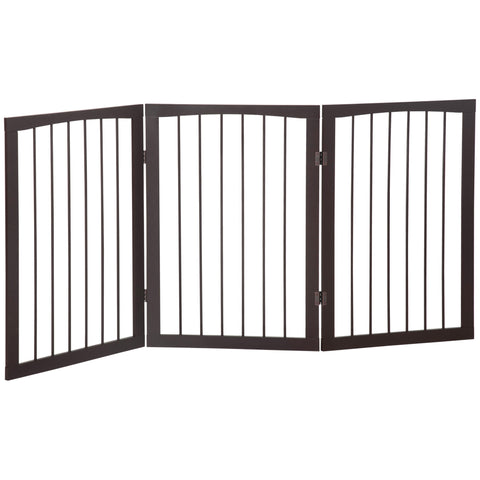 PawHut 3 Panel Stair Gate Foldable Dog Door Gate Indoor Free Standing Safety Gate Pet Barrier 76cm Height