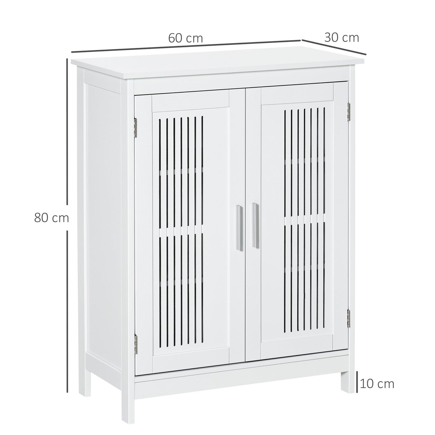 kleankin Modern Bathroom Floor Cabinet - White