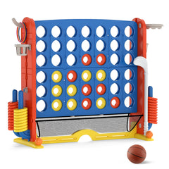 Jumbo 4-in-a Row Game Set with Basketball Hoop and 42 Rings-Navy