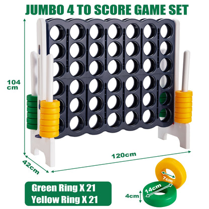 Jumbo 4-to-Score Giant Game Set with 42 Jumbo Rings and Quick-Release Slider