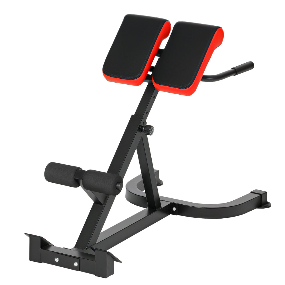 SPORTNOW 45-Degree Hyperextension Roman Chair, 5-Level Adjustable Back Extension Bench, Heavy-Duty Home Gym Equipment, Red