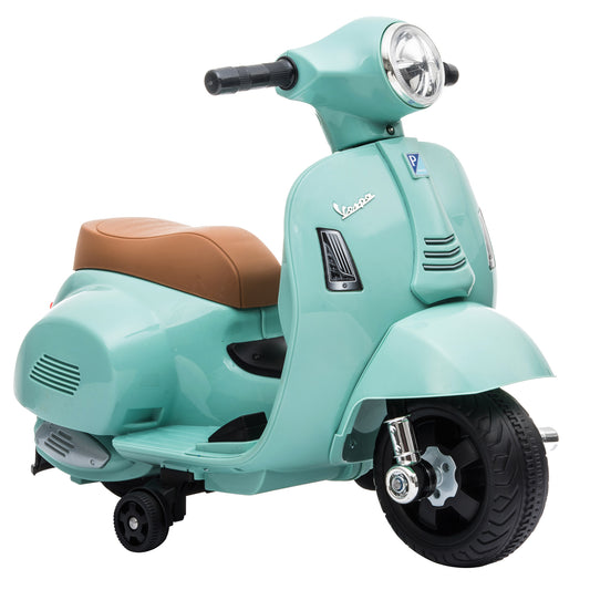 HOMCOM Vespa Licensed 6V Kids Electric Motorbike Ride On Motorcycle Battery Powered for 18-36 Months with Horn, Green