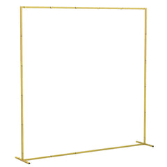 Outsunny Wedding Arch Backdrop Stand, Square Metal Arch Frame with U-shaped Stakes, Gold Wedding Arch, 6.6 FT