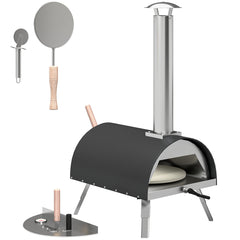 Outsunny Outdoor Pizza Oven Foldable Legs Pellet Wood Fired Pizza Maker w/ 12