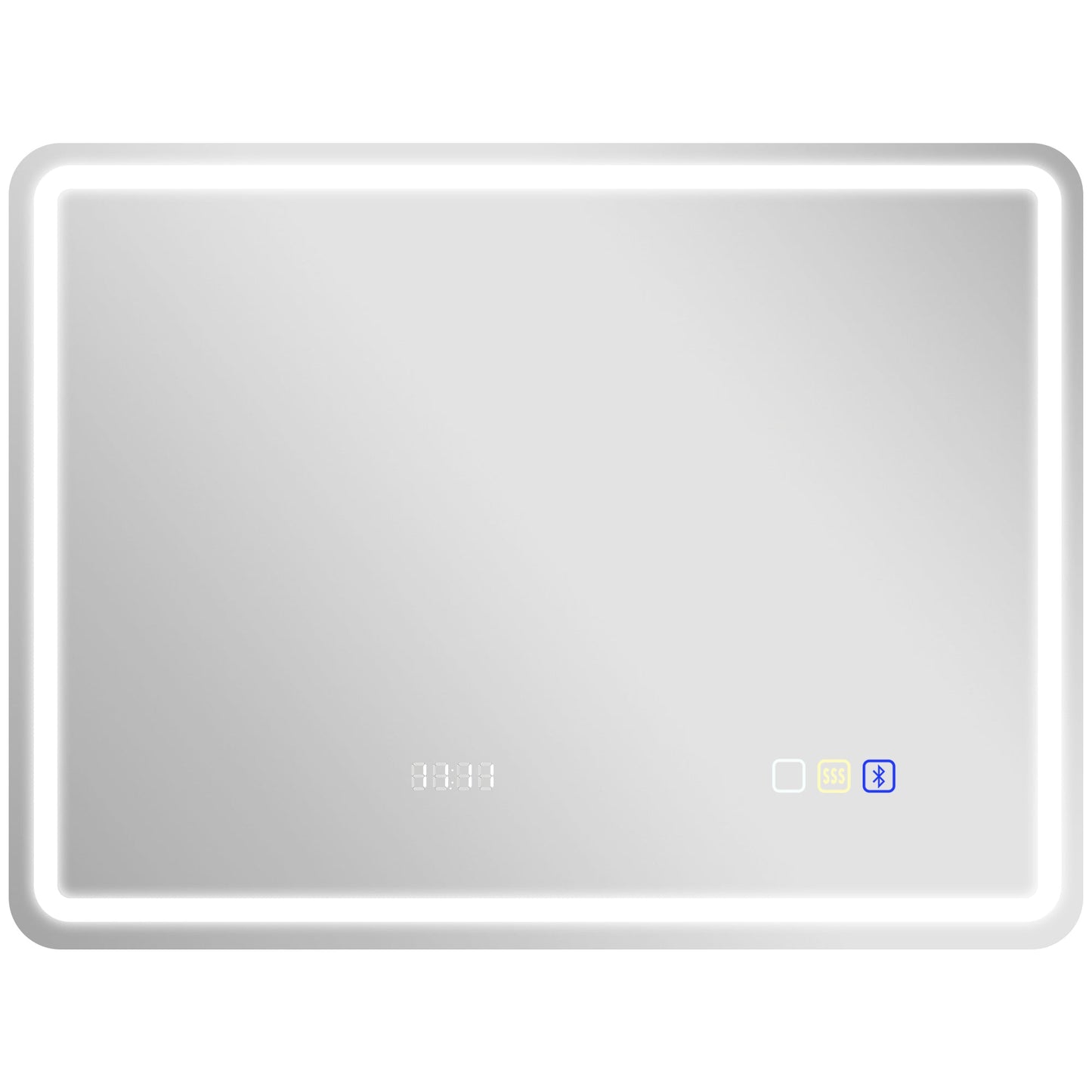 HOMCOM 80 x 60 cm Bluetooth Bathroom Mirror - Silver-Tone