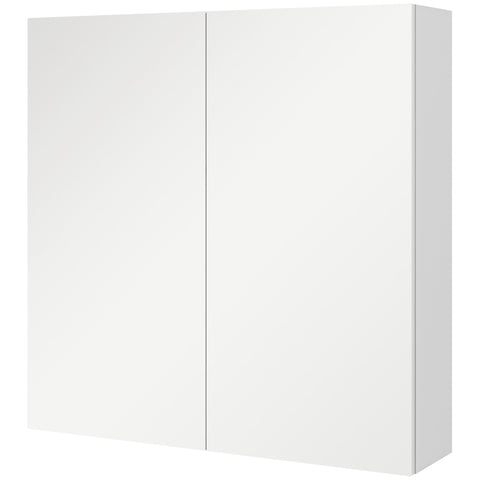 kleankin Bathroom Mirror Cabinet, Wall Mounted Bathroom Storage Cupboard with Adjustable Shelf, 60W x 15D x 60Hcm, High Gloss White