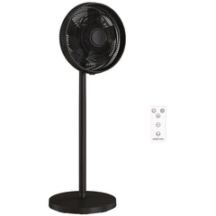 HOMCOM 40 cm Standing Fan, Cooling Floor Fan with 80 degrees Oscillating, Adjustable Tilt and Height, 4 Speed, Remote Control, Black