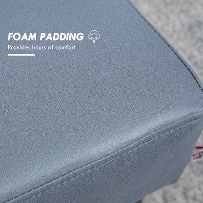 HOMCOM Microfiber Cloth Footstool, Small Foot Rest, Rectangle Sofa Stool for Bedroom Living Room, Grey