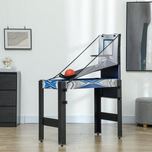 SPORTNOW 5-in-1 Multi Games Table, with Pool, Table Tennis, Basketball, Hockey, Archery, Blue