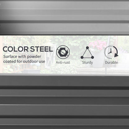 Outsunny Rectangle Raised Garden Bed Box with Weatherized Steel Frame for Vegetables, Flowers, & Herbs, 120 cm x 60 cm x 30.5 cm, Light Grey