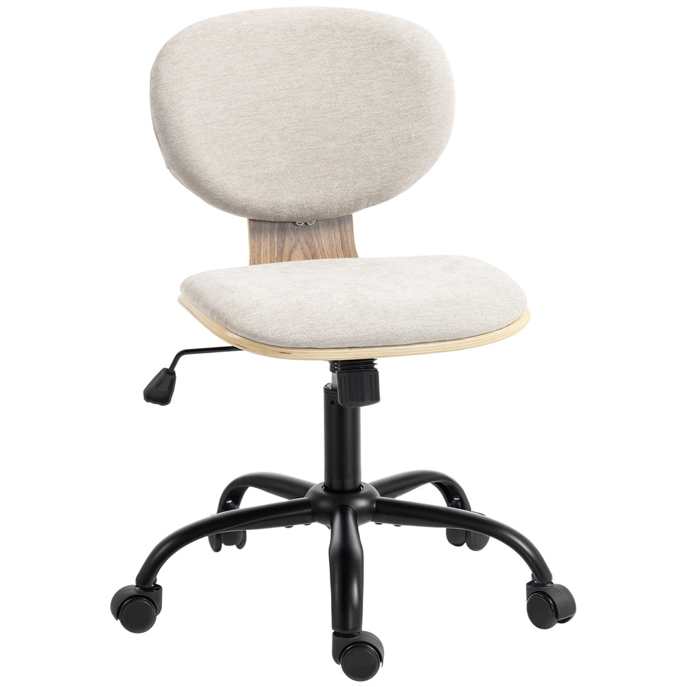 HOMCOM Home Office Desk Chair Rocking Function Ergonomic Swivel Chair with PU Wheels, Light Grey